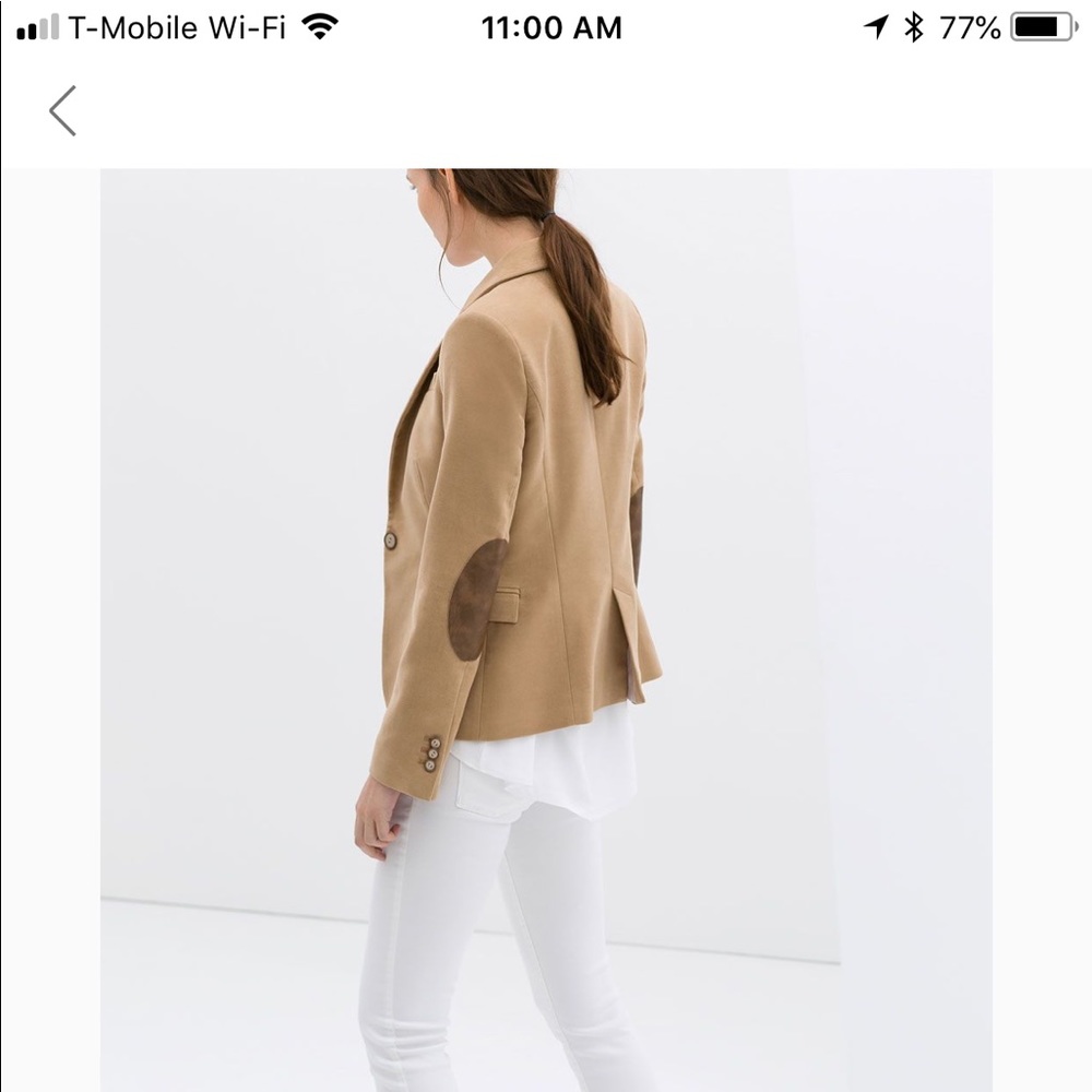 Zara camel blazer with elbow patches